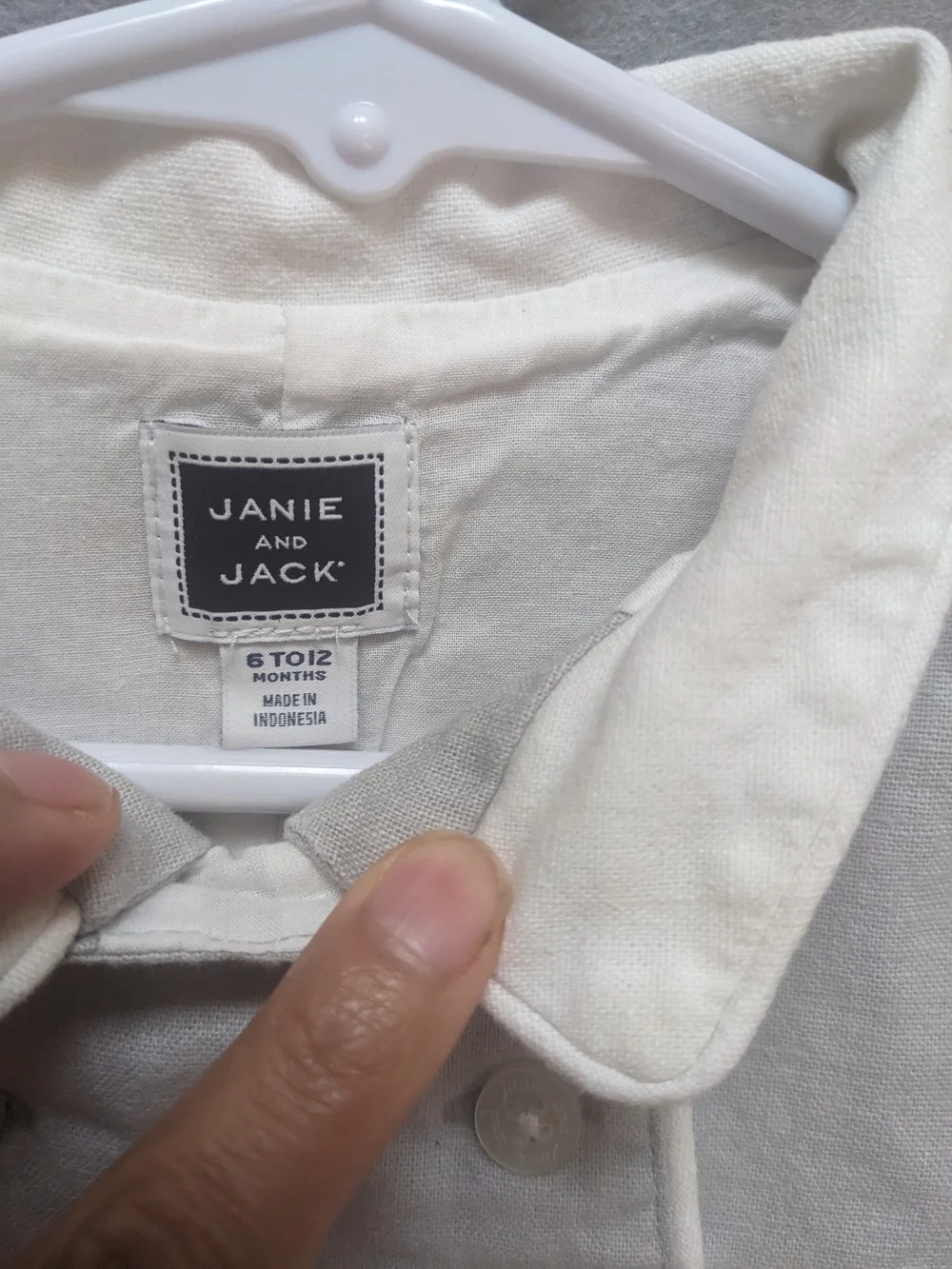 Janie and Jack Cream Baby Romper